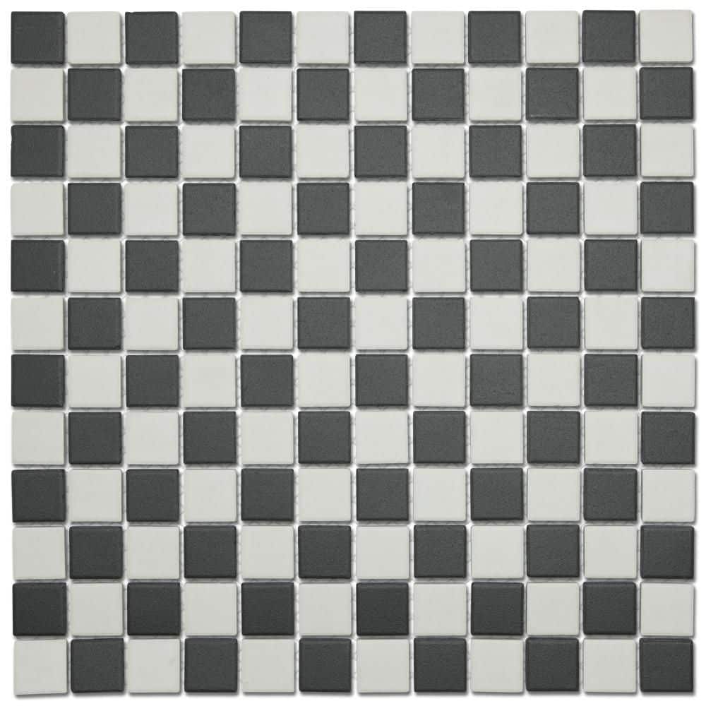 Gotham 1 in. Square Black and White Checkerboard 12 in. x 12 in. Porcelain Floor and Wall Mosaic Tile(9.8 sq. ft. /Case) price history on PriceWatchPro