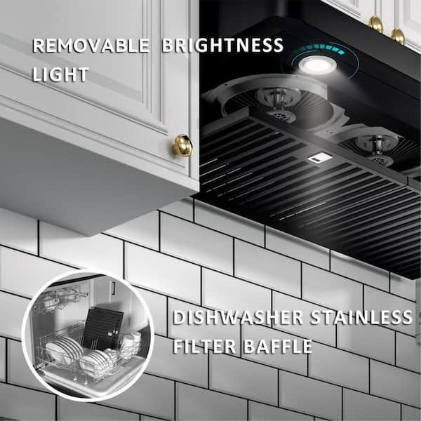 iKTCH 30 in. 900 CFM Ducted Under Cabinet Range Hood in