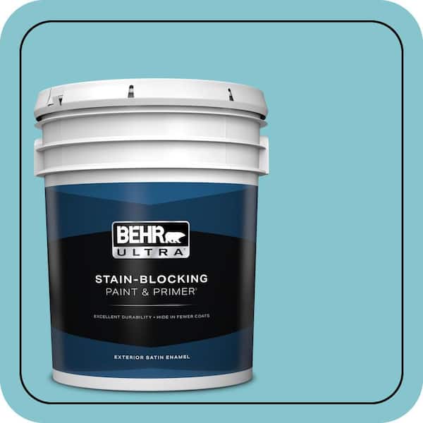 BEHR ULTRA 5 gal. #520D-4 Shallow Sea Satin Enamel Exterior Paint & Primer