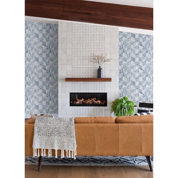 Demi Indigo Distressed Strippable Non Woven Wallpaper