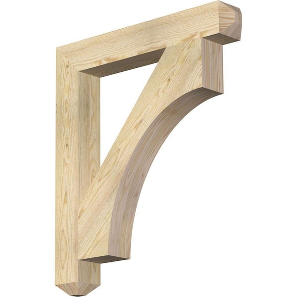 Ekena Millwork 4 in. x 32 in. x 28 in. Douglas Fir Westlake Craftsman Rough Sawn Bracket