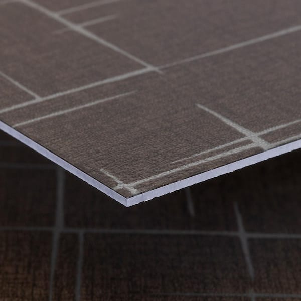 Lucida USA (Sample) FabCore Bronze Deco Bronze Patterned Look 28-mil Waterproof Glue Down Vinyl Tile