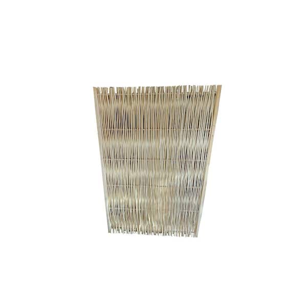 MGP 72 in. H x 48 in. W Debarked Open Top Framed Willow Wood Fence Panel