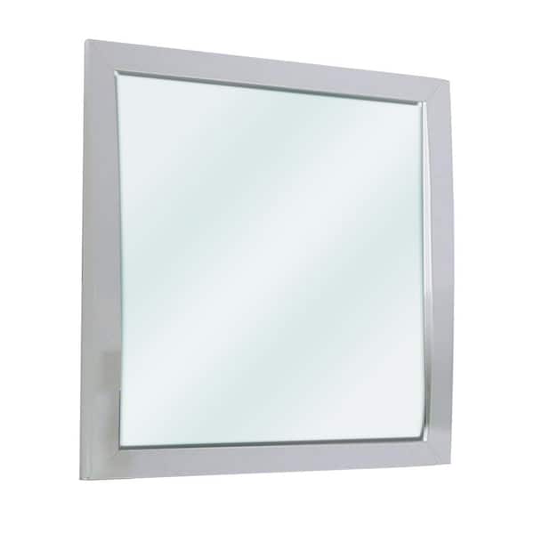 Small Square White Classic Mirror (1.5 in. H x 37 in. W)
