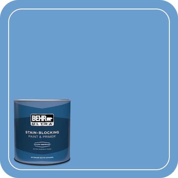 BEHR ULTRA 1 qt. #570B-5 Gulf Stream Extra Durable Satin Enamel Interior Paint & Primer