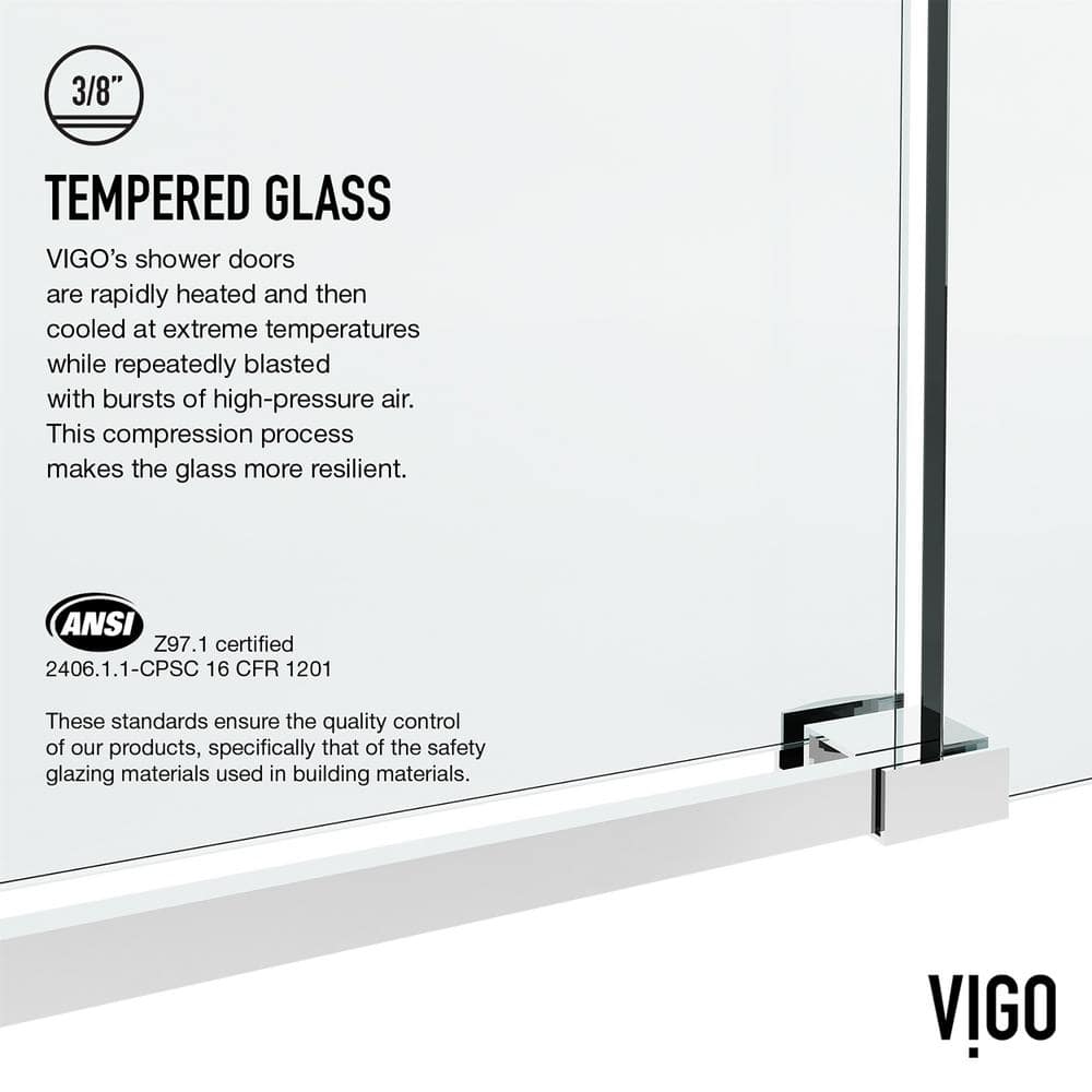 Elan Hart 60" Frameless Sliding Tub Door with Clear Glass