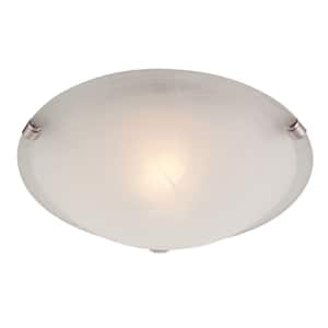 1-Light White and Brushed Nickel Ceiling Fixture
