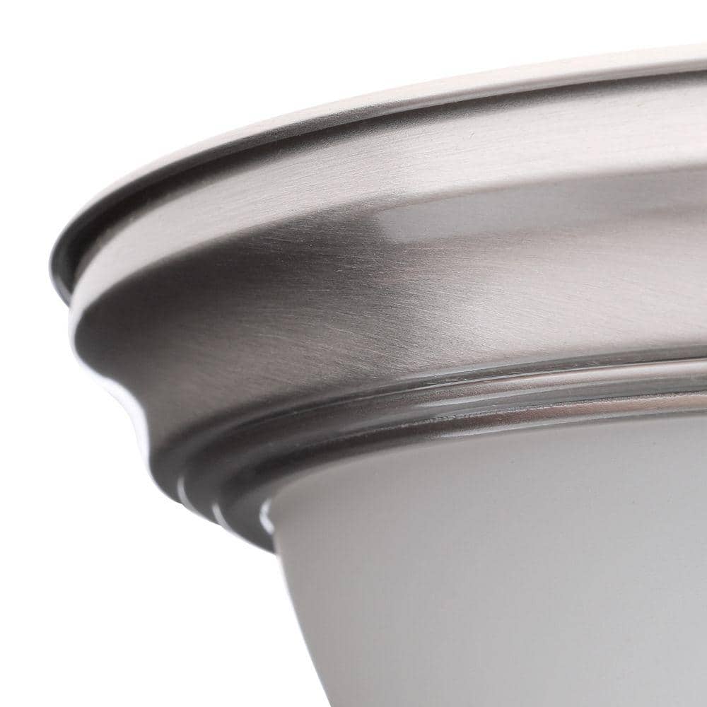 13-Inch Brushed Nickel and Frosted Glass Flush Mount Light