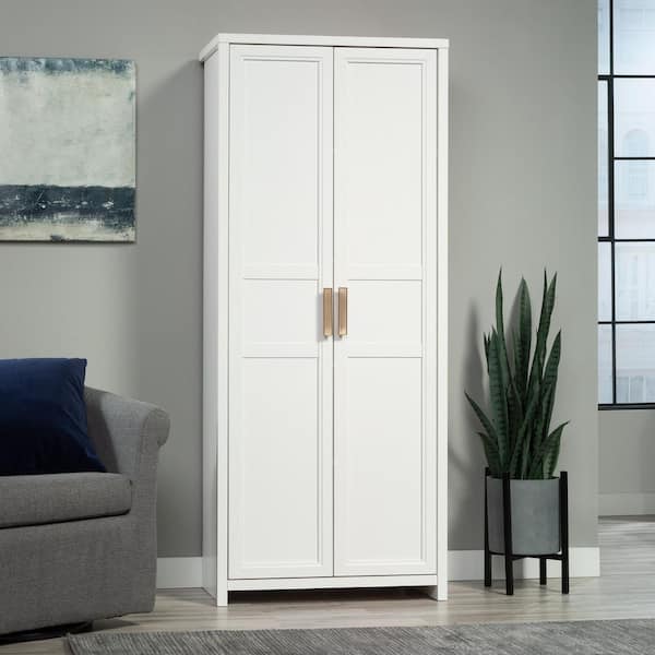 Select White Engineered Wood Rectangular 71 in. Storage Cabinet with Adjustable Shelf