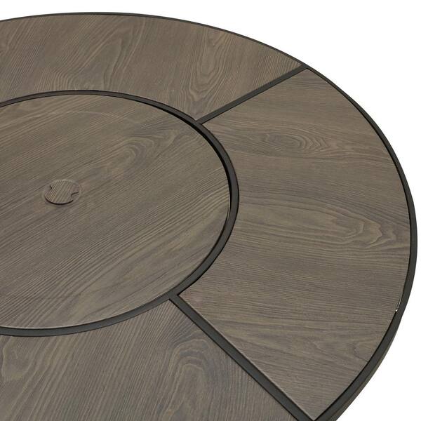 Patio Festival 41 3 In X 27 In Round Metal Propane Fire Pit Table With Lava Stone Pf19901 The Home Depot