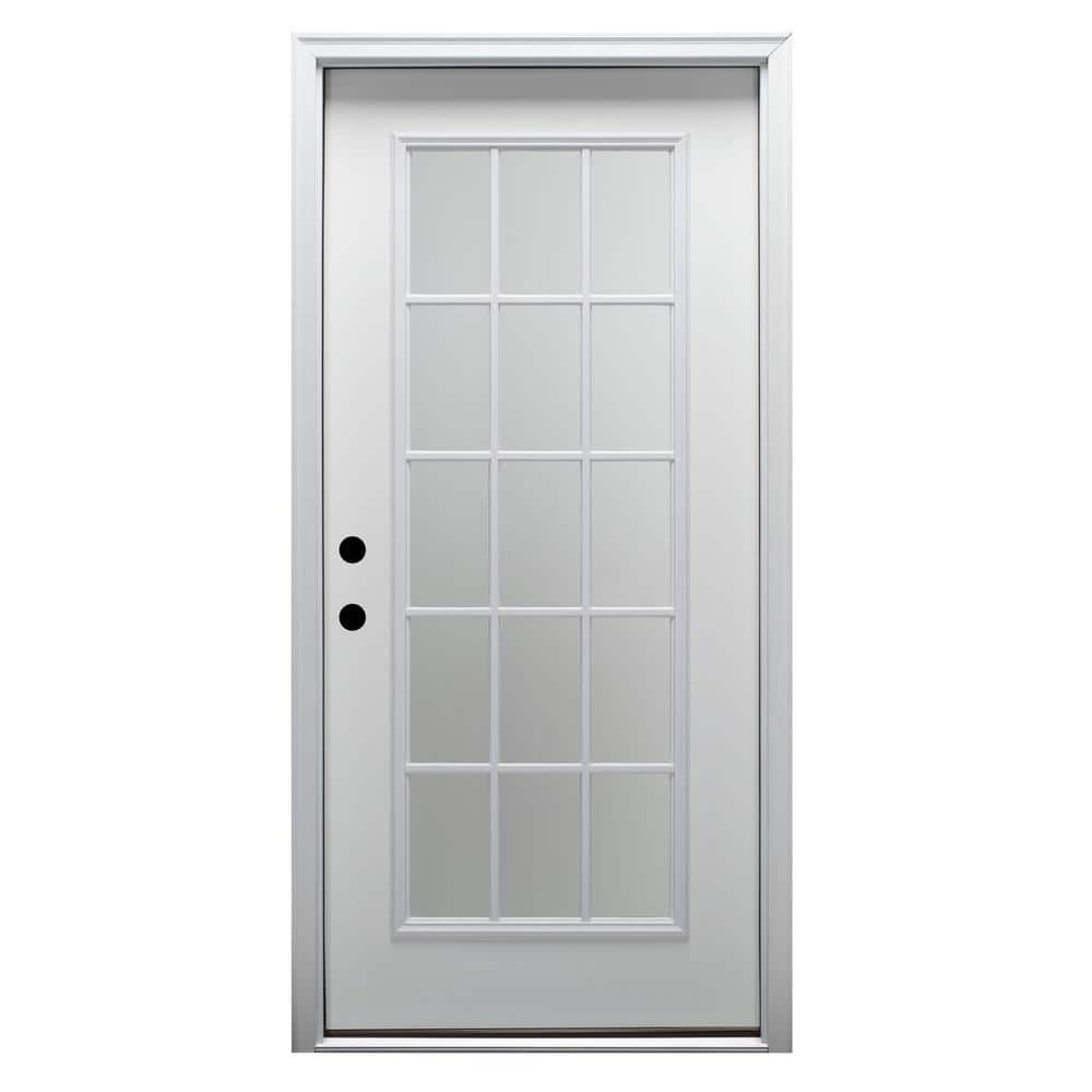 32 in. x 80 in. Classic Right-Hand Inswing 15-Lite Clear Primed Fiberglass Smooth Prehung Front Door on 6-9/16 in. Frame price history on PriceWatchPro