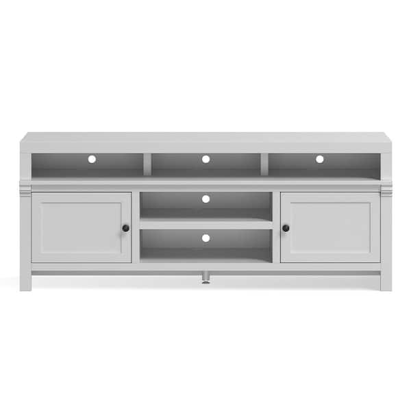 Bridgevine Home Ontario Vegas White TV Stand Fits TV's up to 80 in.