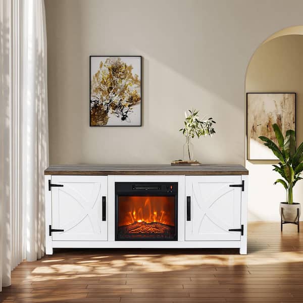 IHOMEadore Farmhouse 58 in. Freestanding Media Console