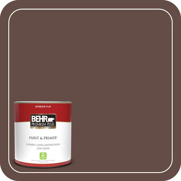 BEHR PREMIUM PLUS 1 qt. #PPU3-20 Cinnabark Flat Low Odor Interior Paint & Primer