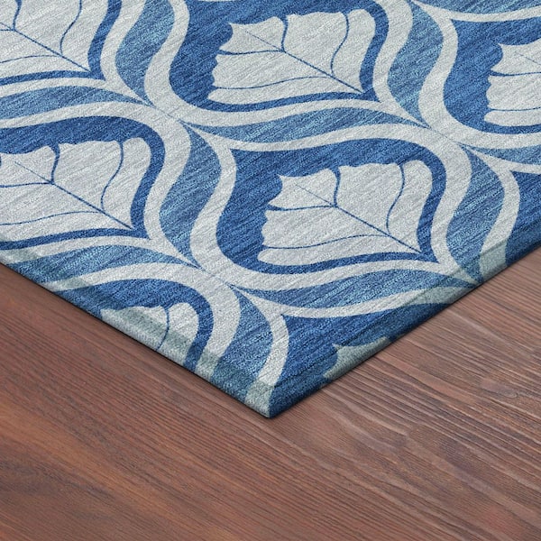 Chantille Machine Washable Indoor/Outdoor Abstract ACN2379 Navy 10 ft. x 14 ft. Area Rug