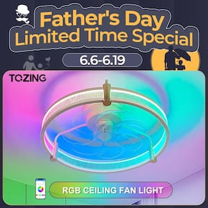 21 in. Smart Integrated LED Indoor RGB White Low Profile Flush Mount Ceiling Fan with light with Remote Control App