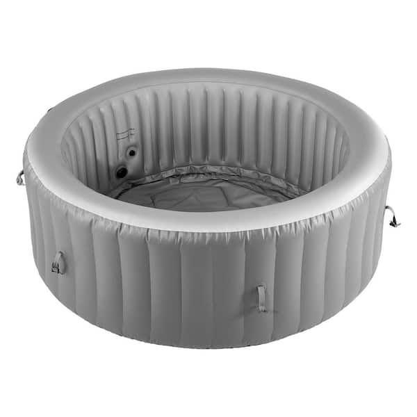 Inflatable Hot Tub, 4-6 Person Capacity, 81.9 x 26 in. Round Portable Spa for Outdoor Use, Equipped with Jets, Filter