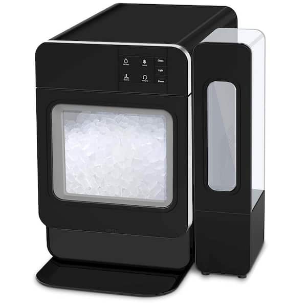 16 in. 33 lb. Countertop Nugget Portable Ice Maker in Black,with Side Tank,Self-Cleaning and Auto Water Refil,Stainless