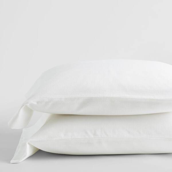 The Company Store Velvet Flannel White Solid King Pillowcase (Set of 2)