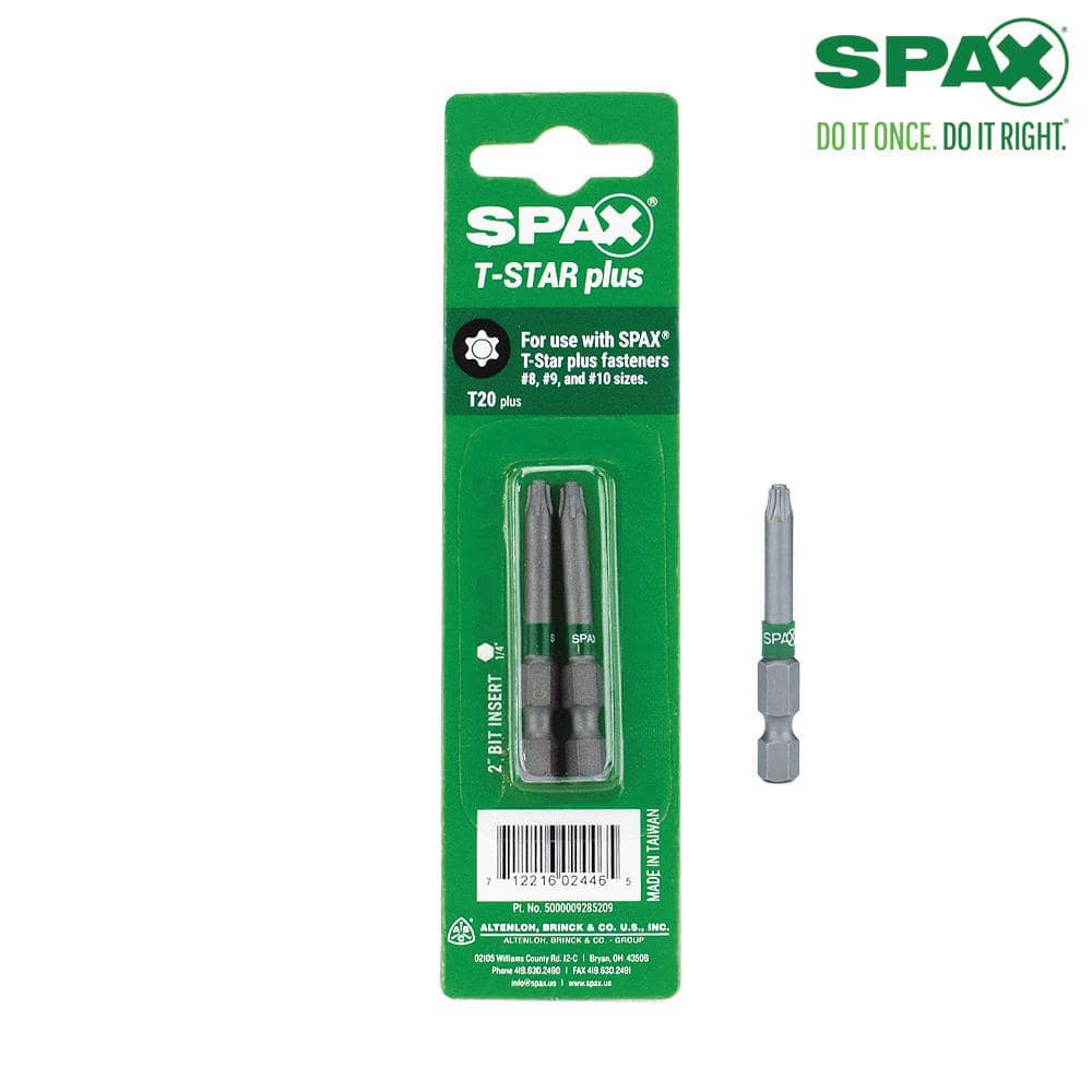 SPAX T20 x 2 in. Screw Drill Bit Torx TStar Plus Torx Drive Head Torx
