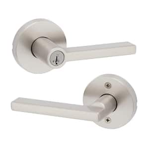 Square Key Handle Kwikset Halifax Satin Nickel Keyed Storeroom Square Door Handle ...
