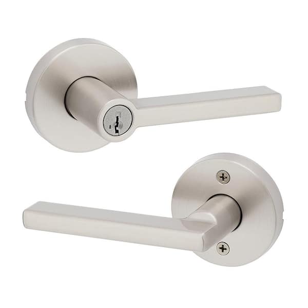 Halifax Satin Nickel Keyed Storeroom Round Door Handle UL Rated Featuring SmartKey Security