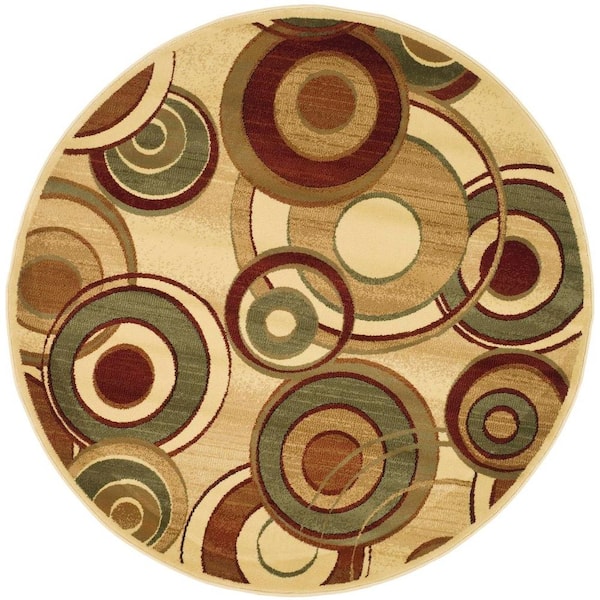 SAFAVIEH Lyndhurst Ivory/Multi 5 ft. x 5 ft. Round Circles Geometric Area Rug