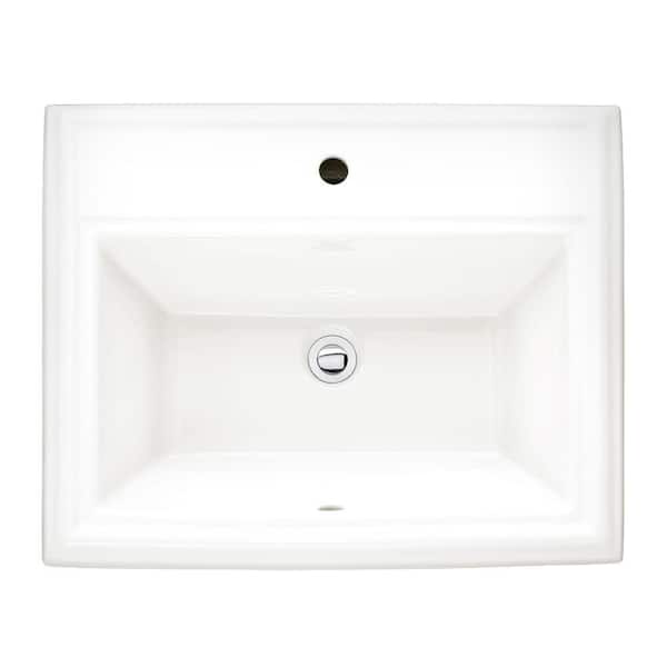 American Standard Town Square Countertop Bathroom Sink with Center Hole Only in White