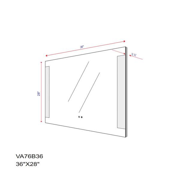 Vanity Art Honfleur 60 in. W x 28 in. H Large Frameless Rectangular LED Wall Mounted Bathroom Vanity Mirror in Clear