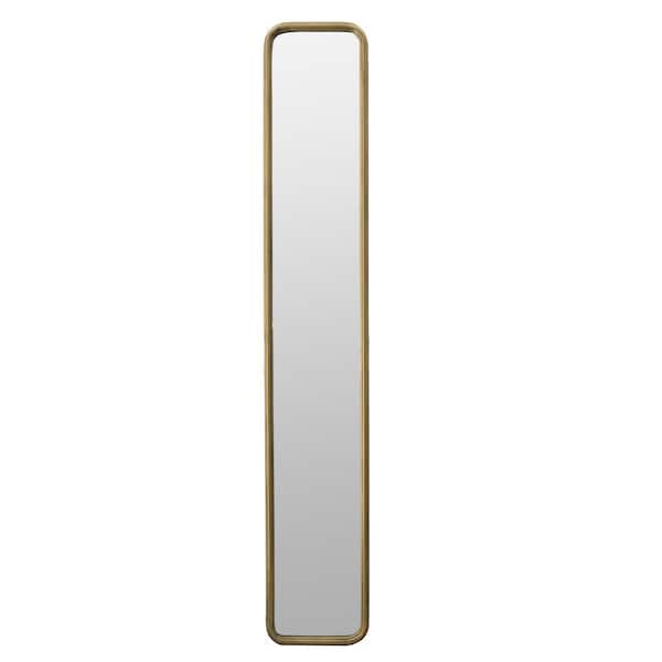 CONGE IMPORT LLC Bronze 47.2 in x 8 in Rectangle Hallway Metal Framed Mirror, Full Length with Antique Gold for Living Room Bedroom