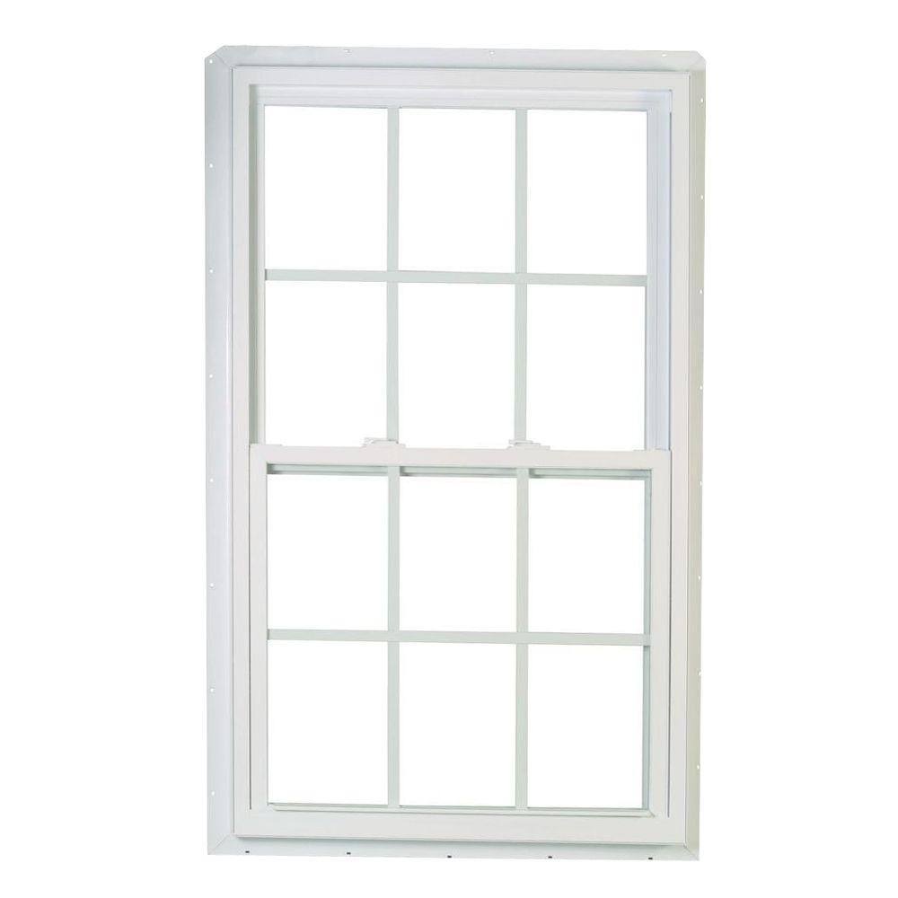 American Craftsman 2775 In X 3725 In 70 Series Pro Double Hung White Vinyl Window With Buck Frame And Colonial Grilles 2838786g The Home Depot