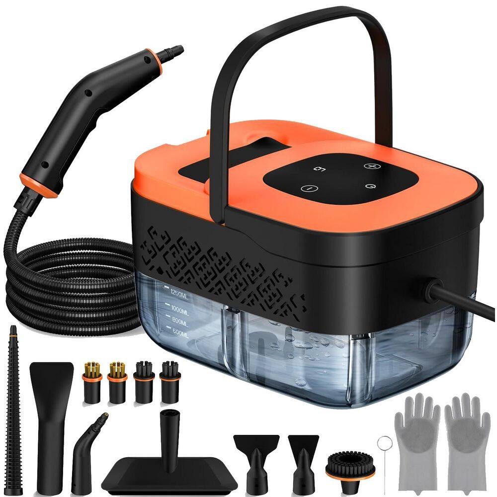 1500W Corded Steam Carpet Cleaner w 6 Adjustable Level, 15s Heat-Up for Hard Floors Tile Grout Upholstery Car, Orange price history on PriceWatchPro