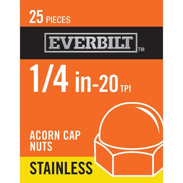 Everbilt 1/4 in.-20 Stainless Cap Nuts (25-Pack)