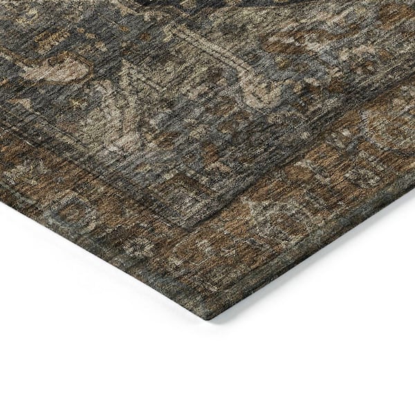 Chantille Machine Washable Indoor/Outdoor Abstract ACN1240 Fudge 8 ft. x 8 ft. Area Rug