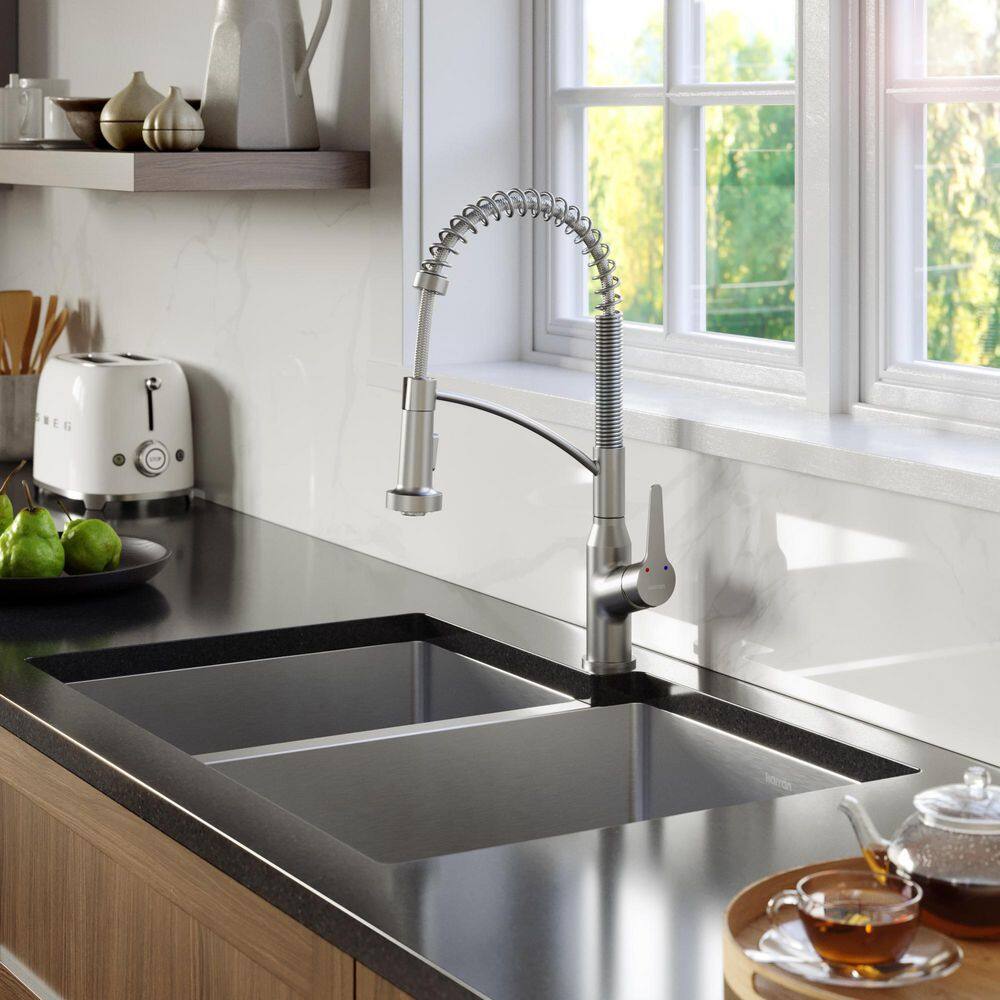Karran 33'' Stainless Steel Double Bowl Undermount Kitchen Sink