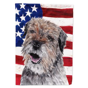 0.91 ft. x 1.29 ft. Polyester Border Terrier Mix USA American 2-Sided 2-Ply Flag Garden Flag