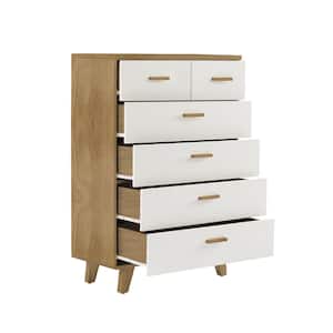 45.5"H Drawer Cabinet, Storage Cabinet with solid wood handles and foot stand for living room, bedroom