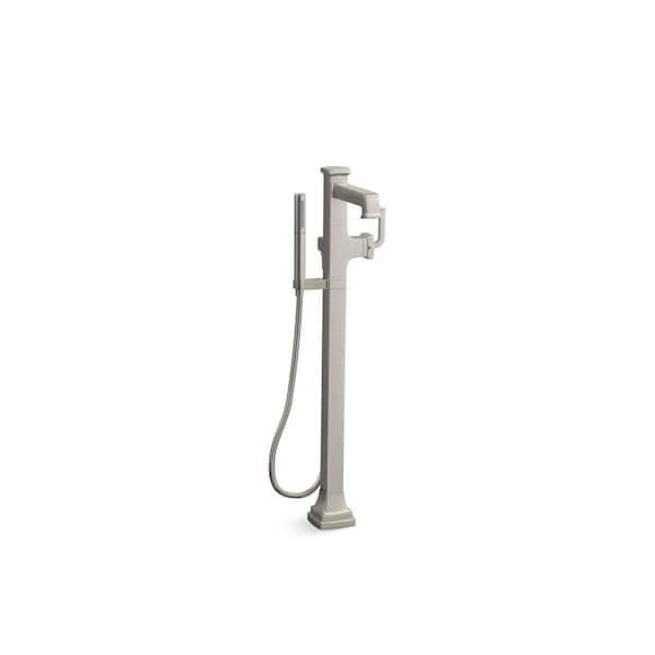 KOHLER Riff Single-Handle Claw Foot Tub Faucet with Handshower in Vibrant Brushed Nickel