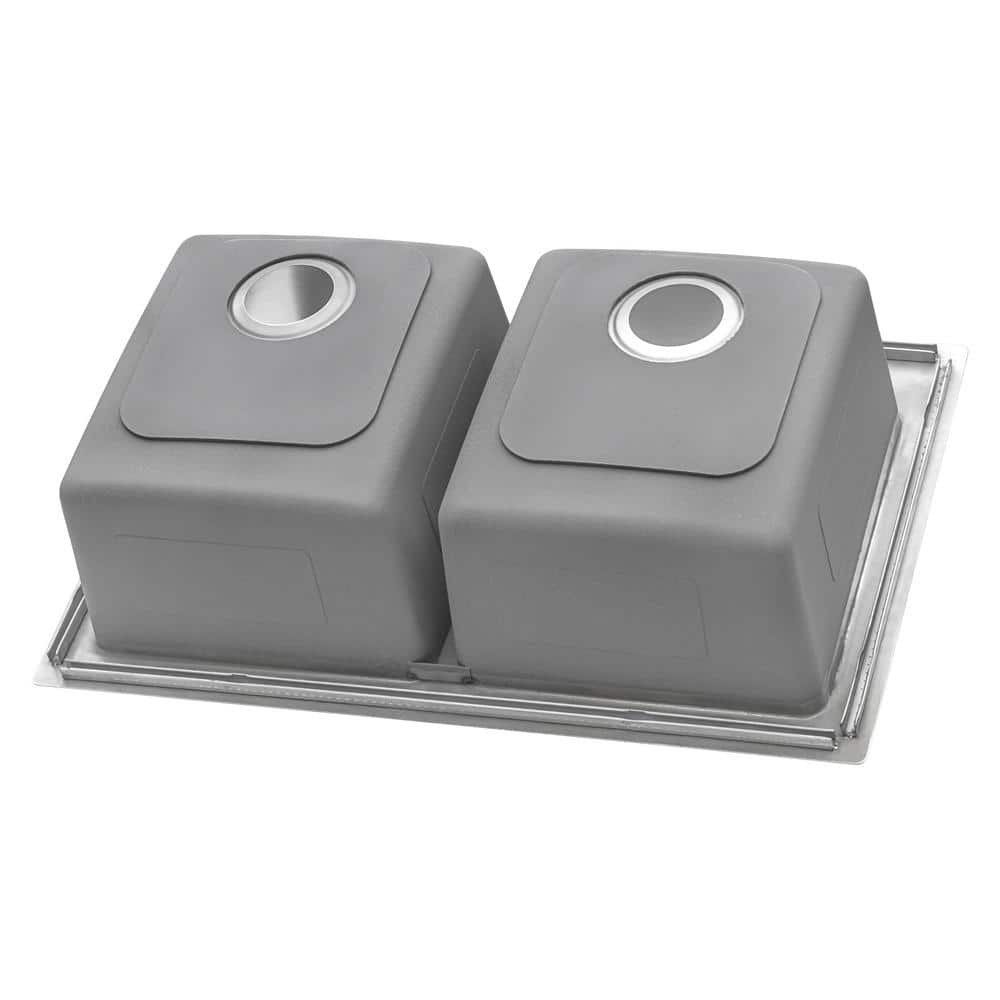 Ruvati 37" Stainless Steel Double Bowl Drop-In Kitchen Sink