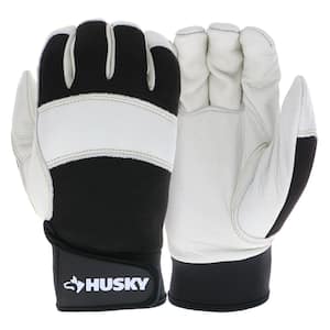 Large Grain Cowhide Water Resistant Leather Performance Work Glove with Spandex Back