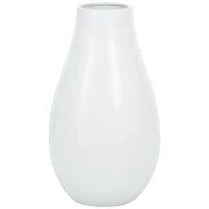 28 in. White Minimalistic Floor Ceramic Decorative Vase