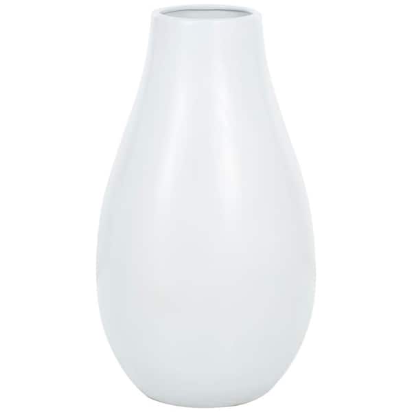 Litton Lane 28 in. White Minimalistic Floor Ceramic Decorative Vase