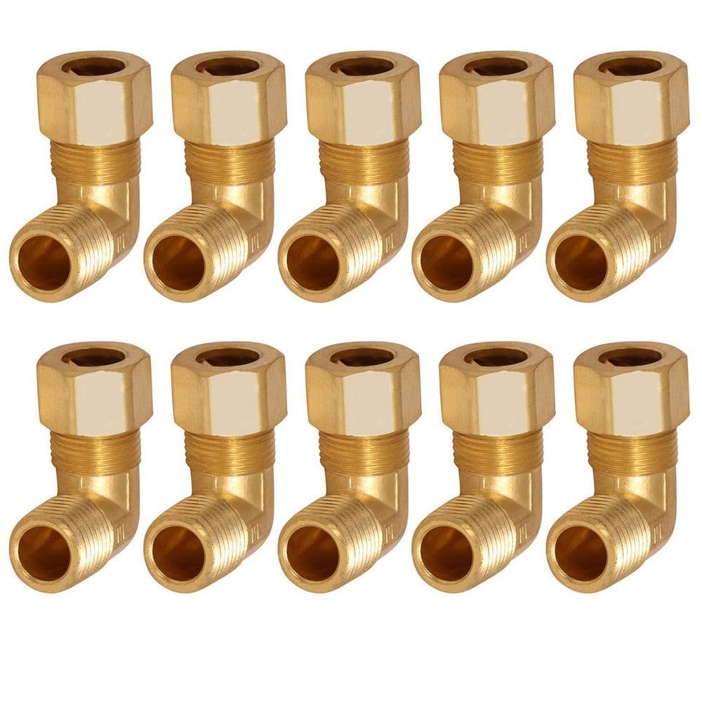 1/4 In. OD Comp x 3/8 In. MIP Brass Reducing Elbow for use with Potable Water, Hydraulic and Pneumatic Systems, 10 Pack price history on PriceWatchPro