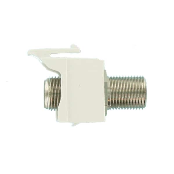Leviton QuickPort F-Type Nickel-Plated Connector, White 41084-FWF