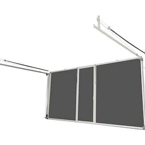 16 ft. x 7 ft. Roll-Up Garage Door Screen with White Frame and Charcoal Fiberglass Mesh