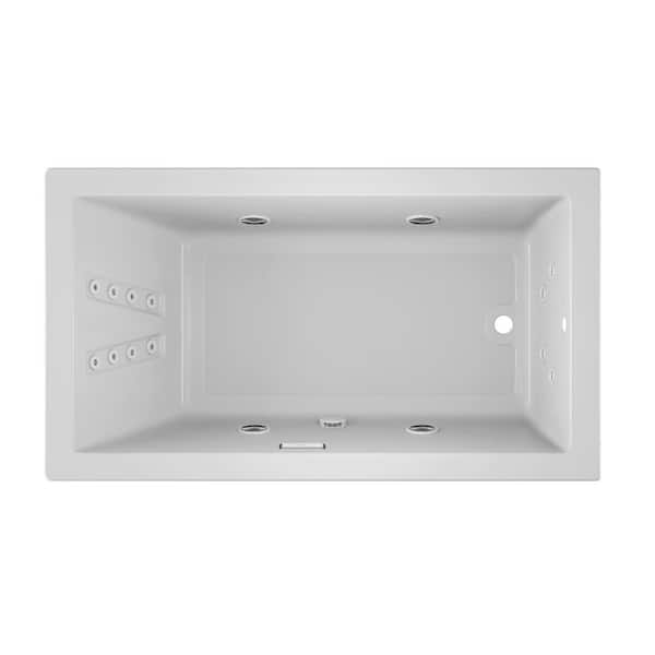 JACUZZI SOLNA 66 in. x 36 in. Rectangular Whirlpool Bathtub with Right Drain in White