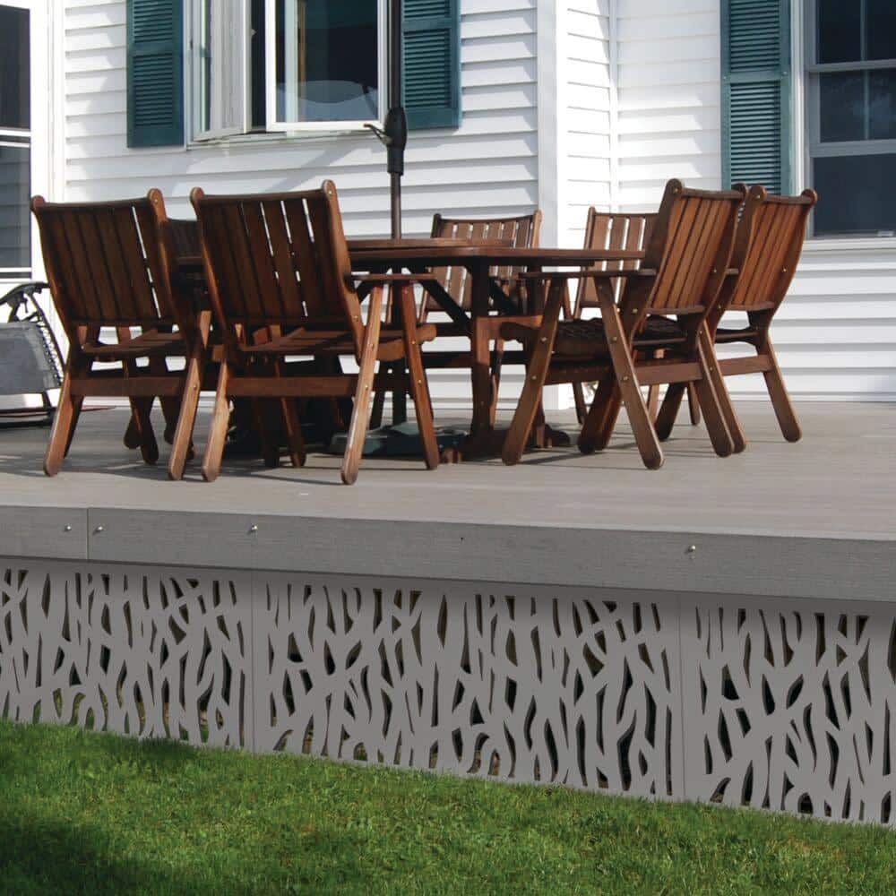 Sprig Gray Polypropylene Decorative Screen Panel, 2 ft x 4 ft