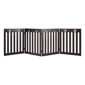 24 in. Folding Wooden Freestanding Pet Gate Dog Gate with 360° Hinge