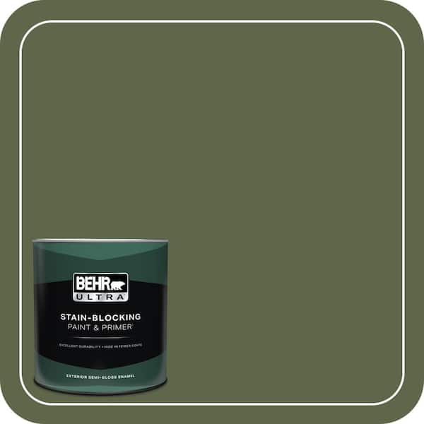 BEHR ULTRA 1 qt. #410F-7 Fiddle Leaf Semi-Gloss Enamel Exterior Paint & Primer