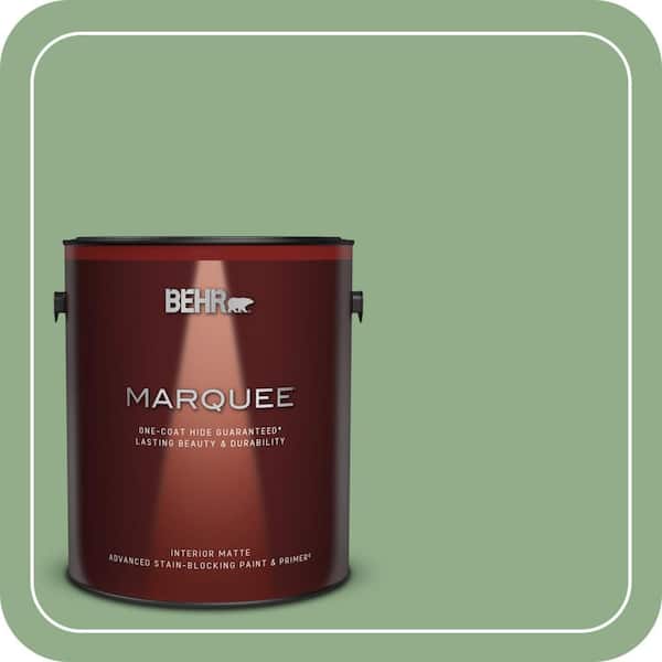 BEHR MARQUEE 1 gal. #MQ6-46 Flora Green One-Coat Hide Matte Interior Paint & Primer